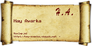Hay Avarka névjegykártya